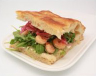 Shrimp focaccia